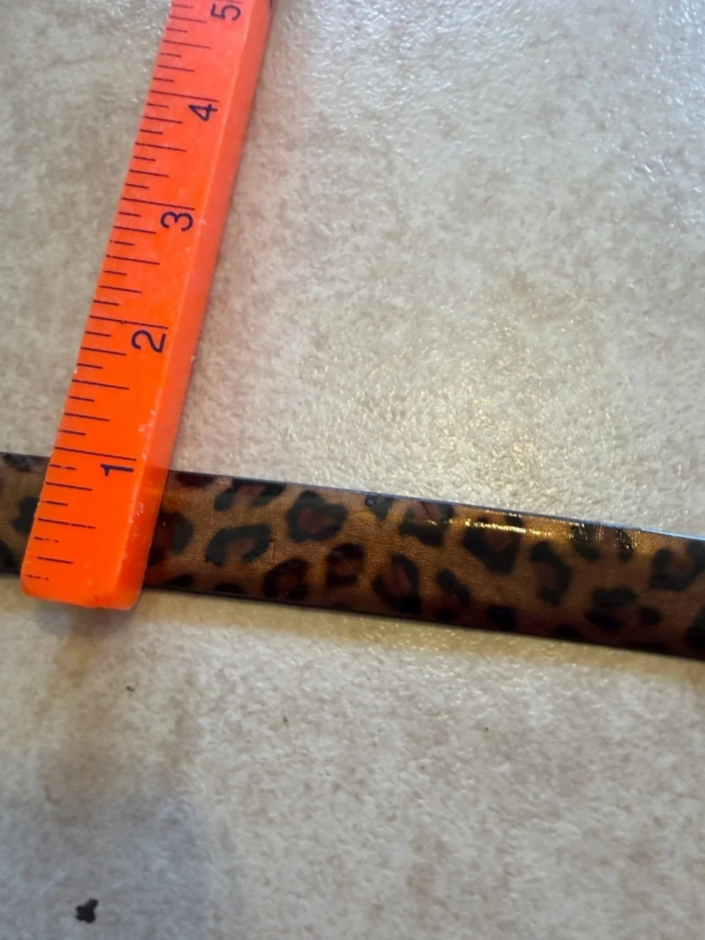 Leopard Print Women's Leather Belt - Brown